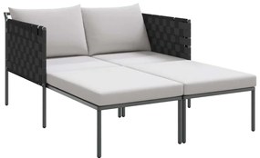 Espreguiçadeira vidaXL com Almofadas para 2 Pessoas Cinza 115x153x69,5