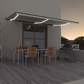 Toldo automático com LED e sensor de vento 600x350 cm creme