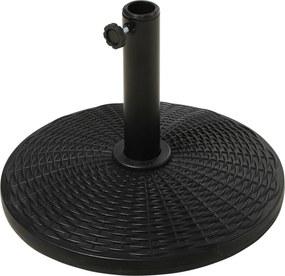 Base de peso redonda para guarda-sol, Ø 44,5 x 32 cm, em resina com efeito de vime, preto e bronze