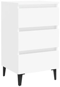Mesa de cabeceira c/ pernas em metal 40x35x69 cm branco