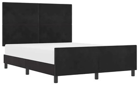 Estrutura de Cama vidaXL Preta 140x190 cm em Veludo