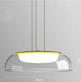 Candeeiro de Teto WITTEN – Ø28x8 cm – Metal e Vidro Transparente com L