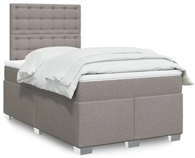 Cama boxspring c/ colchão 120x190cm tecido castanho-acinzentado