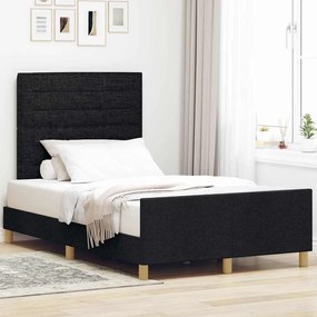 estrutura de cama vidaXL preta 120x190 cm em tecido