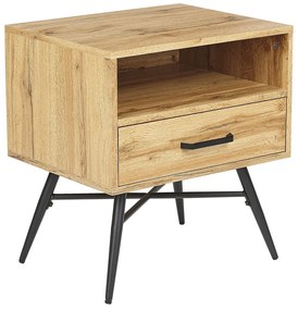 Mesa de cabeceira com 1 gaveta em madeira clara LUBOCK Beliani