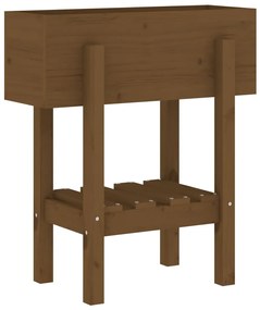 Vaso/floreira de jardim 62x30x69 cm pinho maciço castanho-mel