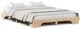 Estrutura de Cama Natural Madeira de Pinho 160 x 200 cm Durável