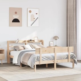 vidaXL Cama sem colchão 140x190 cm madeira de pinho maciça