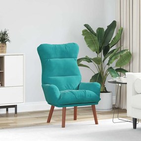 vidaXL Poltrona Relaxante de Veludo Turquesa