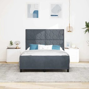 Cama vidaXL Cinza Escuro 140x200 cm Veludo