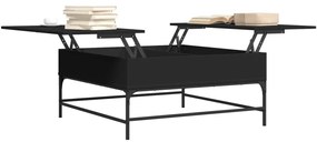 Mesa de centro 95x95x45 cm derivados de madeira/metal preto