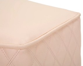 Puff Pentagonal Sharon - Couro Sintético Rosa e Base Dourada - 35 cm x