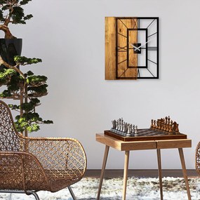 Relógio de Parede Decorativo Mas-037 – Nogueira Clara e Preto – 49 x 3