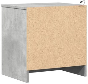 Mesas cabeceira c/ LEDs 2 pcs derivados madeira cinza cimento