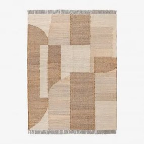Alfombra Retangular 160x240 Cm Em Juta E Algodão Davina Cores Naturais - Sklum