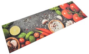 Tapete de cozinha lavável 60x180 cm veludo padrão vegetais