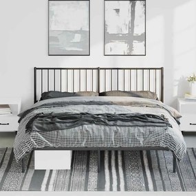 Estrutura de cama com cabeceira 183x213 cm metal preto