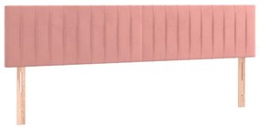 Cama box spring c/ colchão luzes e LED 120x190 cm veludo rosa