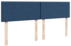 Cama com molas/colchão 200x200 cm tecido azul