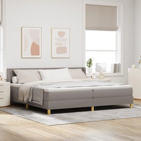 Cama Box Spring vidaXL com Colchão Taupe 200x200 cm Tecido