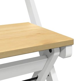 Cadeiras de jantar dobráveis 4 pcs Corona pinho maciço branco