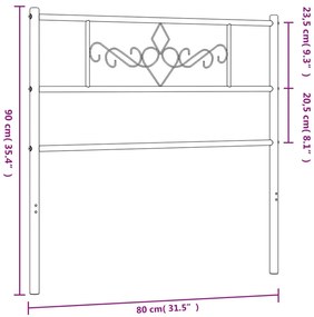 Cabeceira de cama 75 cm metal preto