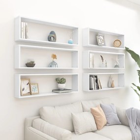 vidaXL Prateleiras parede forma de cubo 6pcs contr. 100x15x30cm branco