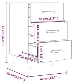 Mesa de cabeceira 40x40x66 cm derivados madeira carvalho sonoma