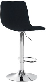 Banco de bar Lex em tecido e com estrutura cromada 45 x 89-110 x 46 cm Preto