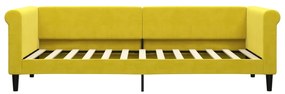 Sofá-cama com colchão 80x200 cm veludo amarelo