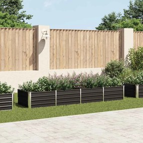 Canteiro elevado jardim aço galvanizado 320x80x45 cm antracite