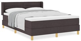 Cama Box Marrom Escuro e Branco 140 x 190 cm Tecido