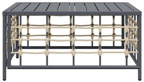 Mesa de jardim 70x70x34 cm vime PE antracite