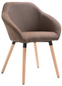 283452 vidaXL Cadeira de jantar tecido castanho