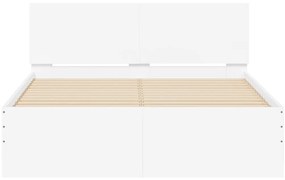 Estrutura de cama com cabeceira e luzes LED 120x200 cm branco