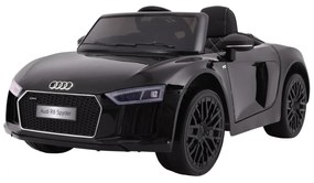 Carro elétrico para Crianças 12V AUDI R8 Spyder RS Rodas EVA, Assento de couro Preto