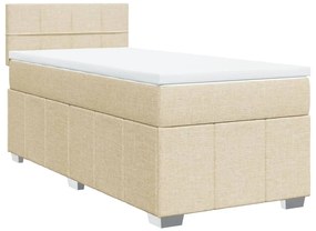 Cama com molas/colchão 90x200 cm tecido cor crème