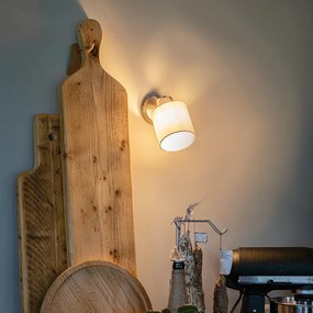 Candeeiro de parede moderno em aço com cúpula branca ajustável - Hetta