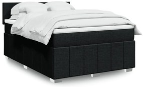 Cama com molas/colchão 160x200 cm tecido preto