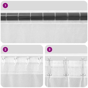 Cortinas de voile com aba 2 pcs castanho