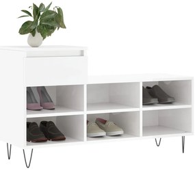 Sapateira 102x36x60 cm derivados de madeira branco brilhante