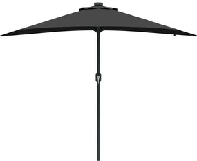 Guarda-sol de Jardim Preto 294 x 150 x 223 cm tecido