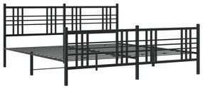 Estrutura de cama com cabeceira e pés 183x213 cm metal preto