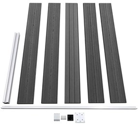 Conjunto de painéis de vedação WPC 699x105 cm preto