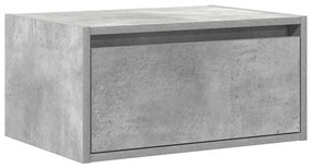 Mesa de cabeceira de parede com luzes LED cinzento cimento