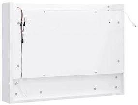 Armário espelhado casa de banho com LED 80x15x60 cm MDF branco