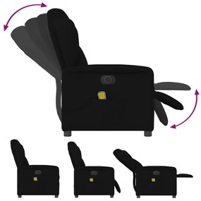 Poltrona reclinável de massagens elétrica tecido preto