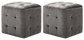 Mesas de cabeceira 2 pcs 30x30x30 cm veludo cinzento