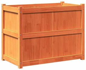 Vaso/floreira de jardim 90x50x70 cm pinho maciço castanho cera
