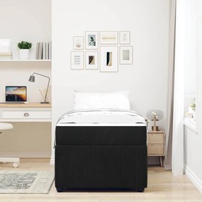 Estrutura de cama com colchão Outros Preto 80 x 200 cm Veludo
